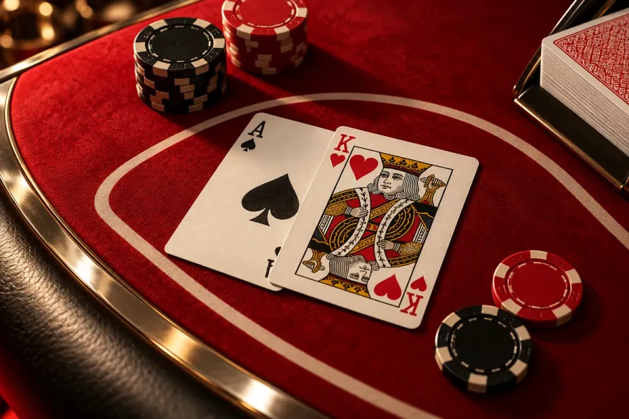 Illustration de jeux black jack au maroc, non officielle